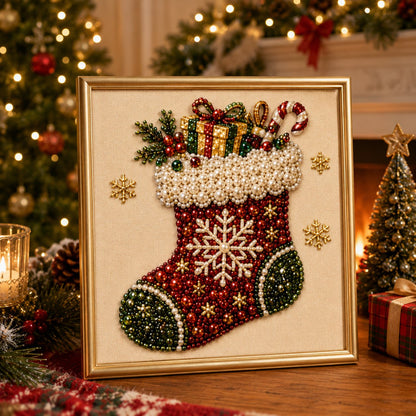 🎄✨ DIY 3D Christmas Pearl Art Kit – Sparkling Holiday Decor