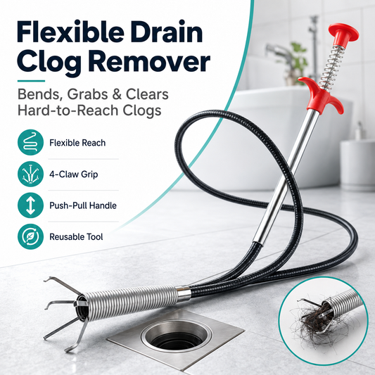 🚿 50% OFF 🛠️ Deep-Reach Drain Grabber – Pull Out Hidden Hair & Debris