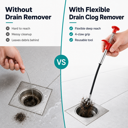 🚿 50% OFF 🛠️ Deep-Reach Drain Grabber – Pull Out Hidden Hair & Debris