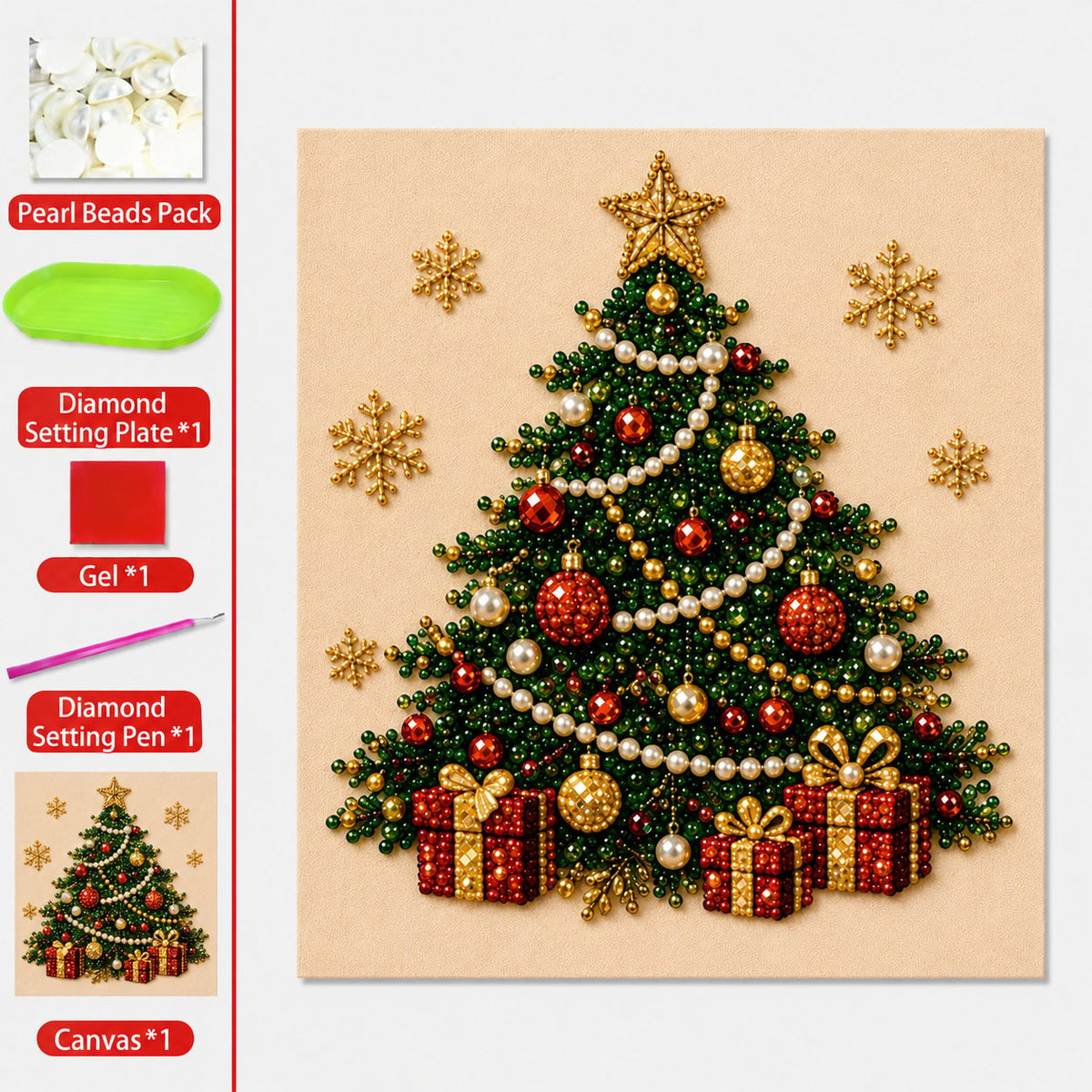 🎄✨ DIY 3D Christmas Pearl Art Kit – Sparkling Holiday Decor