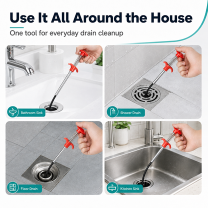 🚿 50% OFF 🛠️ Deep-Reach Drain Grabber – Pull Out Hidden Hair & Debris