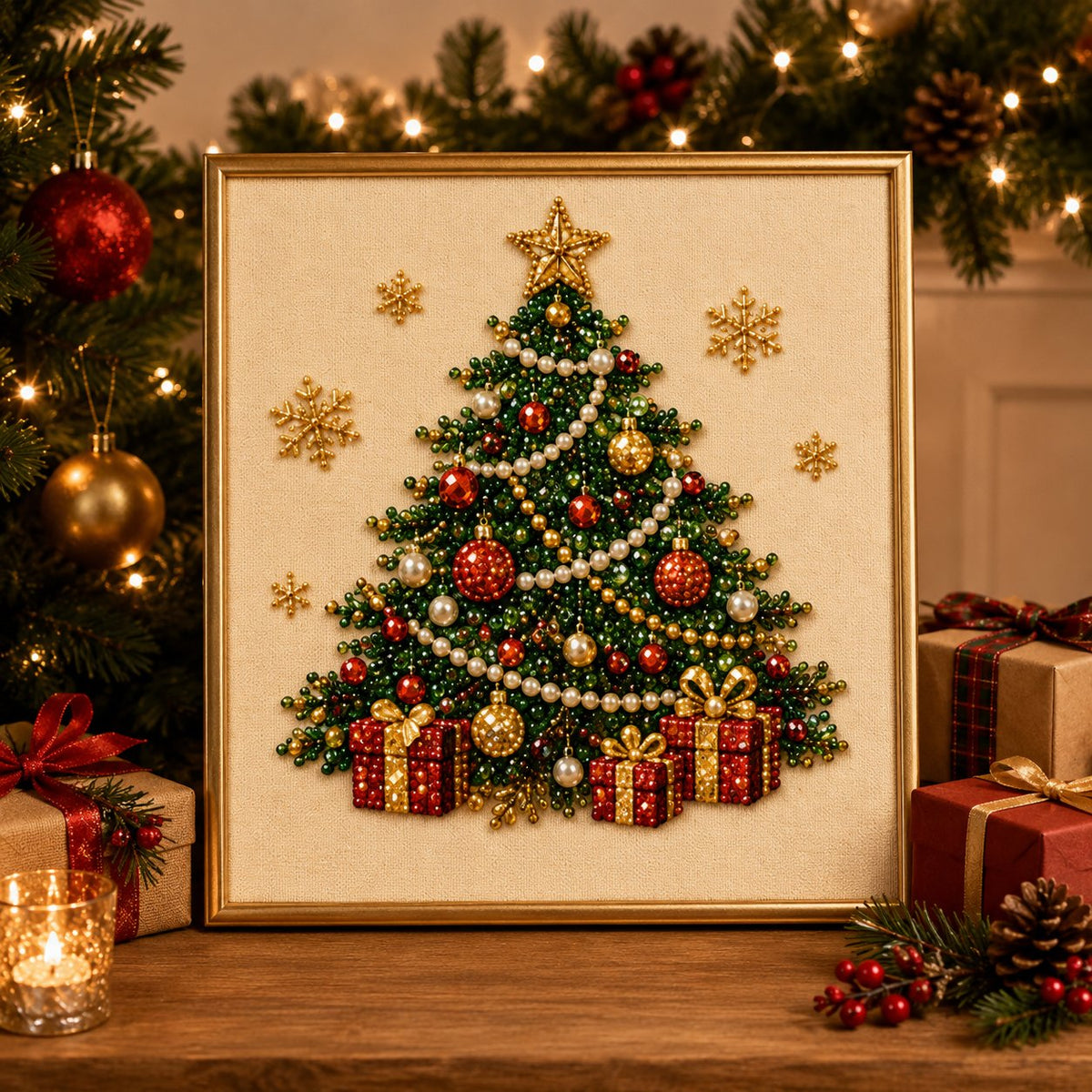 🎄✨ DIY 3D Christmas Pearl Art Kit – Sparkling Holiday Decor