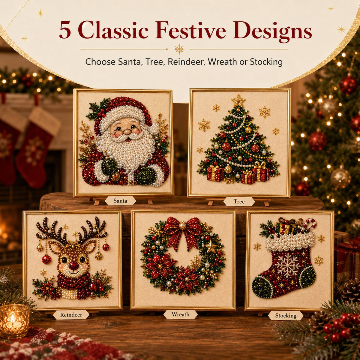 🎄✨ DIY 3D Christmas Pearl Art Kit – Sparkling Holiday Decor