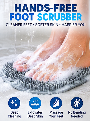 🦶 2-in-1 Hands-Free Foot Scrubber & Back Cleaner