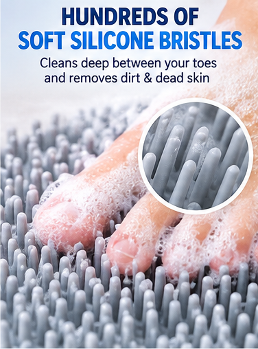 🦶 2-in-1 Hands-Free Foot Scrubber & Back Cleaner