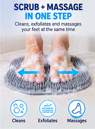 🦶 2-in-1 Hands-Free Foot Scrubber & Back Cleaner