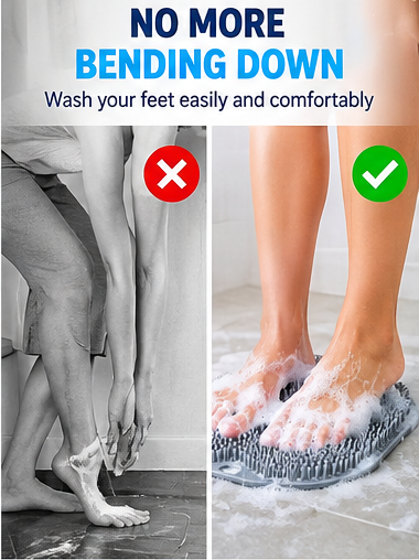 🦶 2-in-1 Hands-Free Foot Scrubber & Back Cleaner