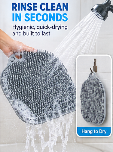 🦶 2-in-1 Hands-Free Foot Scrubber & Back Cleaner
