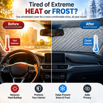❄️ No More Scraping Ice! All-Season Magnetic Windshield Cover 🚗