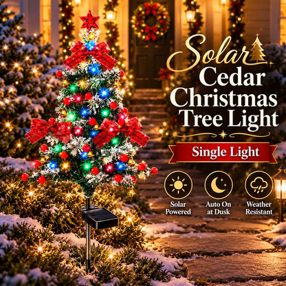 🎄✨ Solar Cedar Christmas Tree Lights – Magical Outdoor Holiday Decor