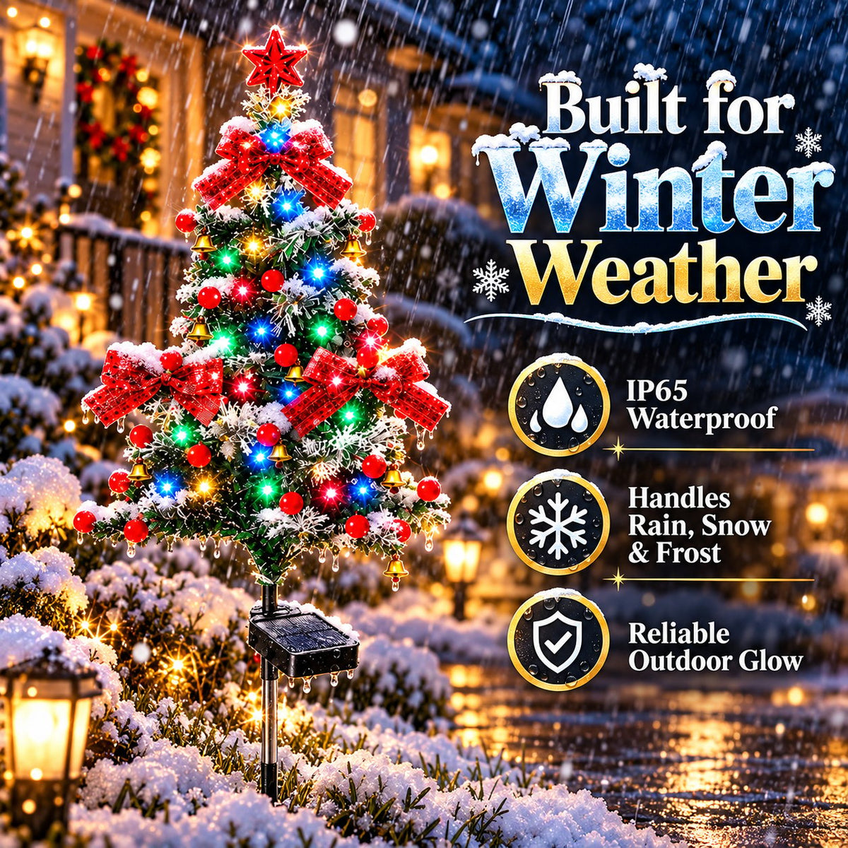 🎄✨ Solar Cedar Christmas Tree Lights – Magical Outdoor Holiday Decor