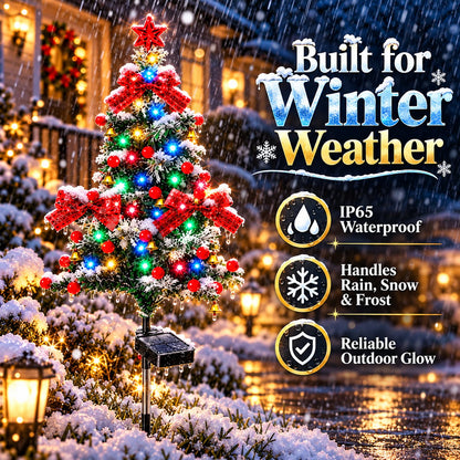 🎄✨ Solar Cedar Christmas Tree Lights – Magical Outdoor Holiday Decor