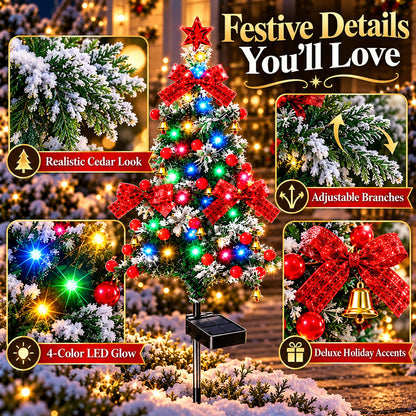 🎄✨ Solar Cedar Christmas Tree Lights – Magical Outdoor Holiday Decor