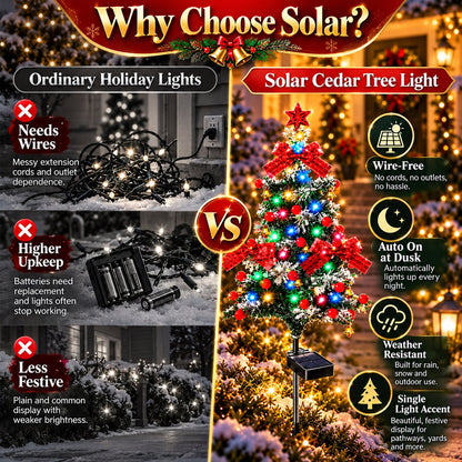 🎄✨ Solar Cedar Christmas Tree Lights – Magical Outdoor Holiday Decor