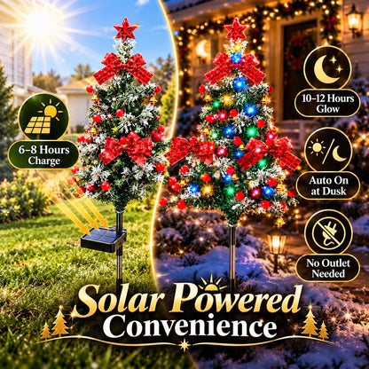 🎄✨ Solar Cedar Christmas Tree Lights – Magical Outdoor Holiday Decor