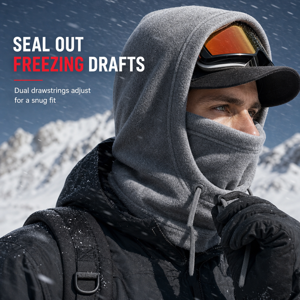 ❄️ 53% OFF! 🧣 3-in-1 Winter Fleece Hooded Neck Warmer – Stay Warm from Head to Neck! 🔥