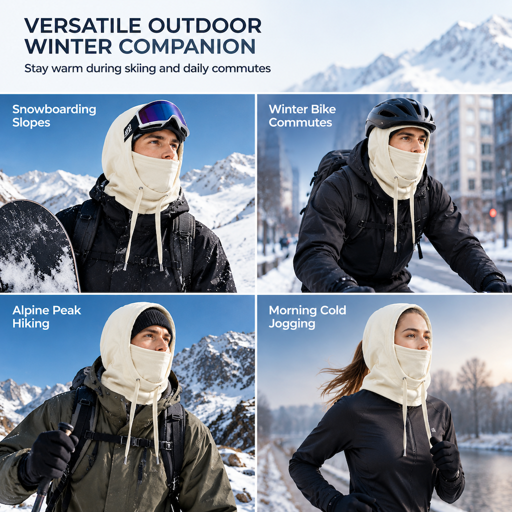 ❄️ 53% OFF! 🧣 3-in-1 Winter Fleece Hooded Neck Warmer – Stay Warm from Head to Neck! 🔥