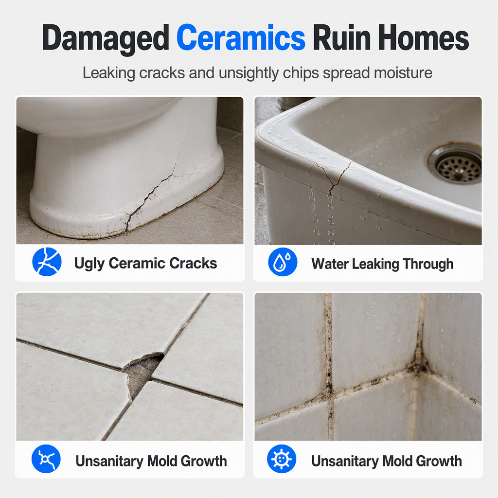 ✨ Make Cracked Tiles Look Like New Again! 🏠 Easy Ceramic Repair Paste
