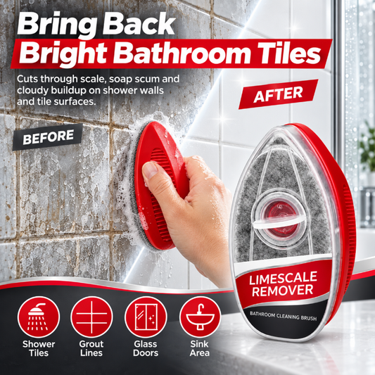 💦 Hard Water Stain Remover Brush for Showers & Tiles