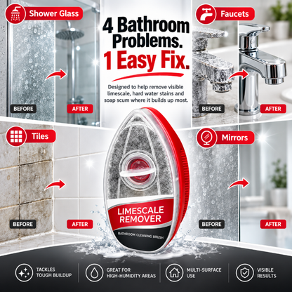 💦 Hard Water Stain Remover Brush for Showers & Tiles