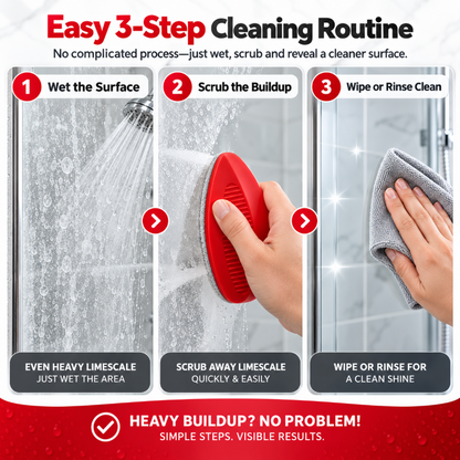 💦 Hard Water Stain Remover Brush for Showers & Tiles